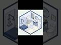 Building a Cozy Bathroom 🛁🐥 | Isometric Room Drawing (Relaxing Procreate Process) #shorts