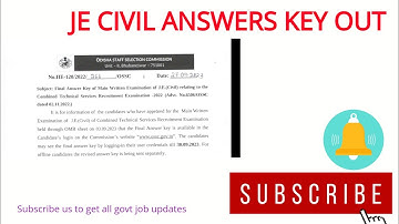 JE CIVIL ANSWERS KEY OUT ।। JE civil examination final answer key 2023