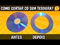 Artesanato com CDs  -  Como Cortar CDs Sem Tesoura  -  Super Idéia