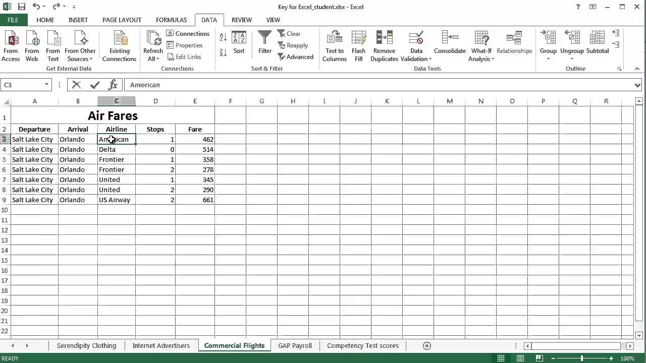 excel assignment 3