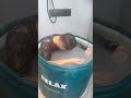 "Man takes an ice bath in a portable tub to recover from intense workout! Watch how