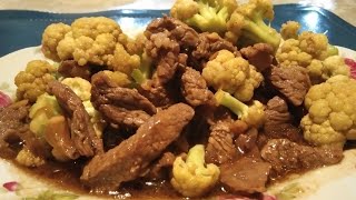 Beef cauliflower in oyster sauce