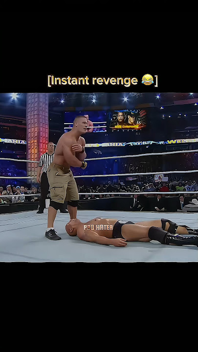 Instant Revenge ~ John Cena 😂 vs Rock😨 #wwe#johncena#therock