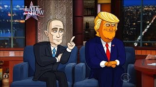 Cartoon Trump And Cartoon Putin Make First Joint Public Appearance