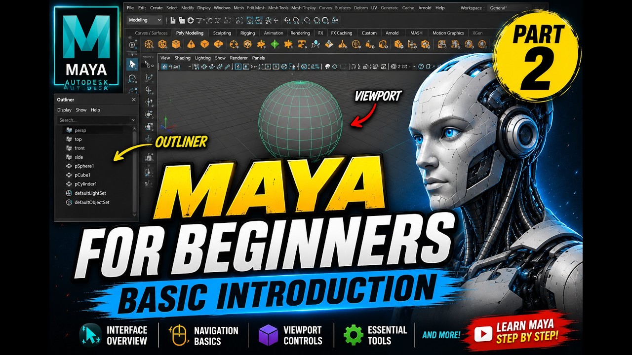 Autodesk Maya Interface & Navigation Basics | Maya Tutorial for ...