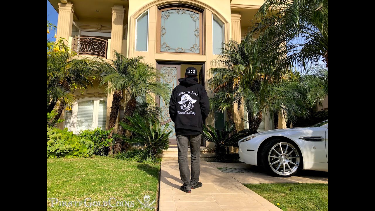 LOOT BOYZ CLOTHING JR BISSELL LOOT BOY HOODIE PIRATE GOLD COIN SWEATSHIRT