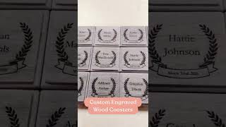 ✨ Custom Logo Engraved Wood Coasters for Local Team #TeamGifts