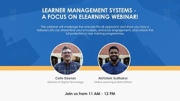 Learner Management Systems: A focus on eLearning - Webinar Recording