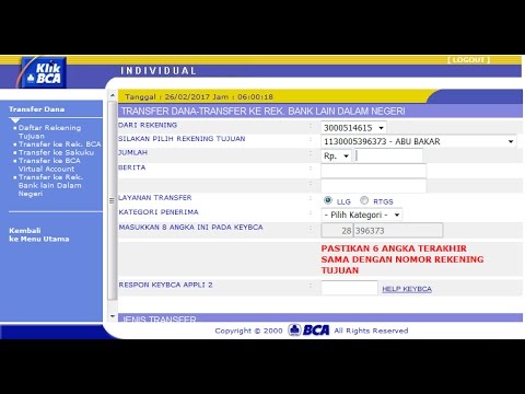 Cara Transfer Saldo BCA Via KlikBCA Internet Banking. 