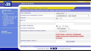 Cara Transfer via Klikbca ke Bank Lain screenshot 2