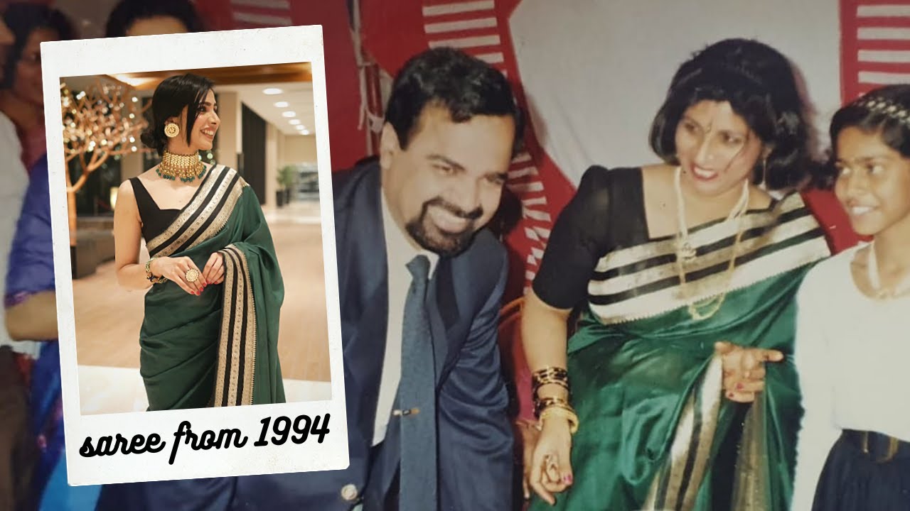 Styling Mom's 25 year old saree for a Wedding 😍 | Heavy Saree Styling