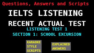 Ielts Listening Recent Actual Tests  Listening Test 1  Section 1 school Excursion