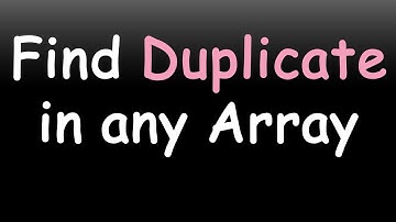 Find Duplicate element in an array || 2 methods