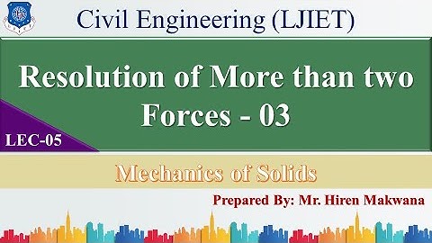 LECTURE - 05 | RESOLUTION OF MORE THAN TWO FORCES (PART -III) | MECHANICS OF SOLIDS  | HIREN MAKWANA