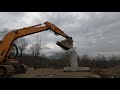 Installing a solar tracker precast base