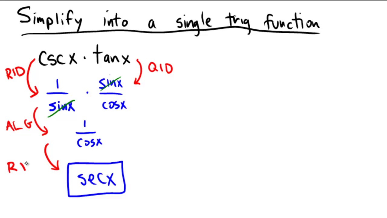 Using trigonometric identities to simplify an expression - YouTube