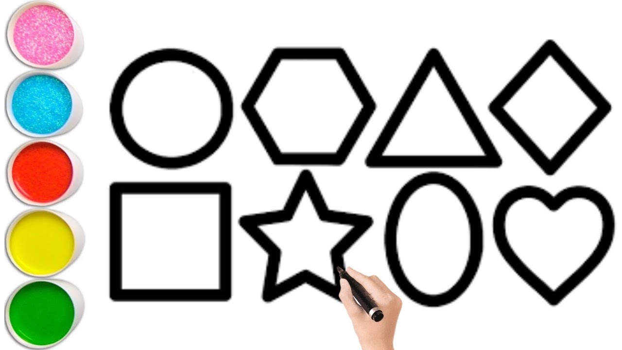 Shapes For Kids | Learn Colors,shapes drawing | 2d shapes, preschool ...