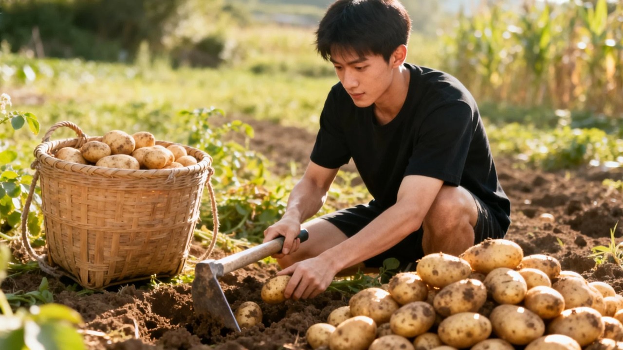 山间挖新鲜洋芋，焖一锅锅巴饭，烟火气里藏着最治愈的时光！