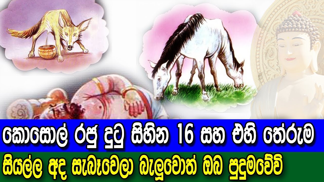 කොසොල් රජු දුටු සිහින 16 සහ එහි තේරුම් ඒ සියල්ල අද සැබෑවෙලා - The ...