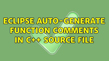 Eclipse: Auto-generate function comments in C++ source file