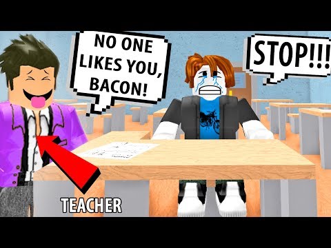Roblox Bacon Gets Bullied By Teacher You Might Cry Roblox High School Roblox Funny Moments Youtube - roblox bacon gets bullied by teacher you might cry roblox high