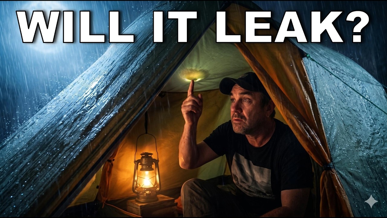 Wild camping with a vintage 80s tent in bad weather