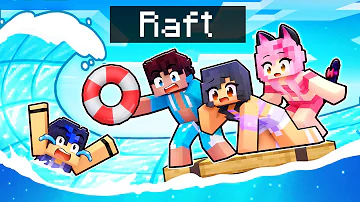Trapped On A DIAMOND RAFT In Minecraft!