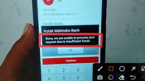 How to fix Sorry, we are unable to process your request due to insufficient funds. in Kotak Bank