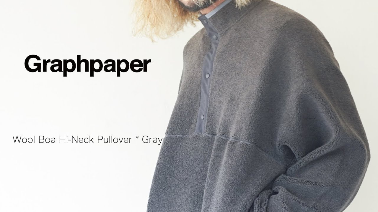 Graphpaper * Wool Boa Hi Neck Pullover * Gray - YouTube