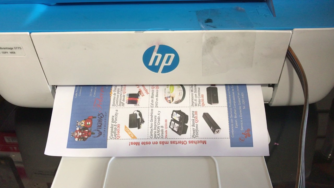 Impresora HP3775 con Sistema de Tinta Continua - YouTube