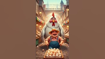 The farmer had a hen that laid lots of eggs 😭 #shorts #aianimation