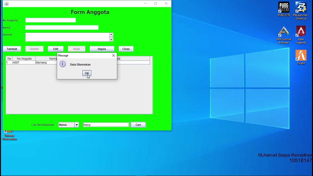 Demonstrasi Fitur Pada Aplikasi Perpustakaan || Java Netbeans - YouTube
