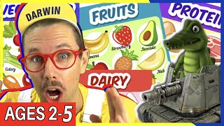 🍉 🥦 5 food groups for kids 🥐🥩🧀| kids eat right learning and fun - child educational videos