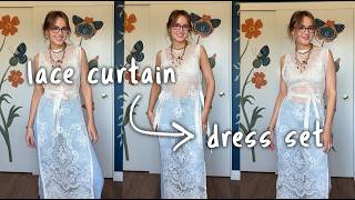 Turning a Vintage Lace Curtain into a Two-Piece Dress Set