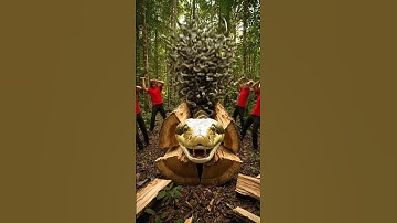 Rescue King Rat Snake from a giant log #animals #funny #shorts