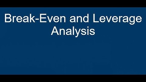Break Even & Leverage Analysis PPT