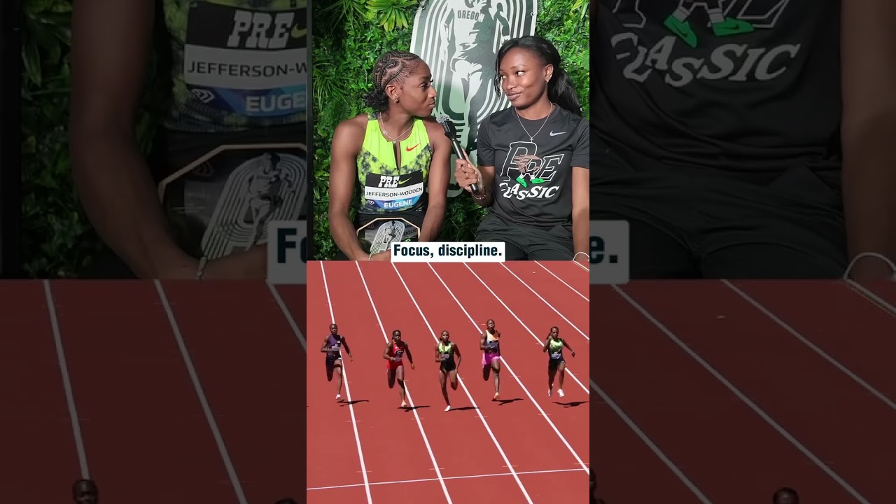 Melissa Jefferson-Wooden has a message after defending her title ππ #track #usatf #interview