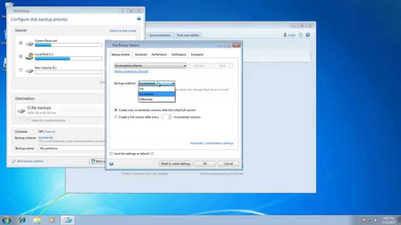 Acronis True Image 13 14 Creating Full Backups Youtube