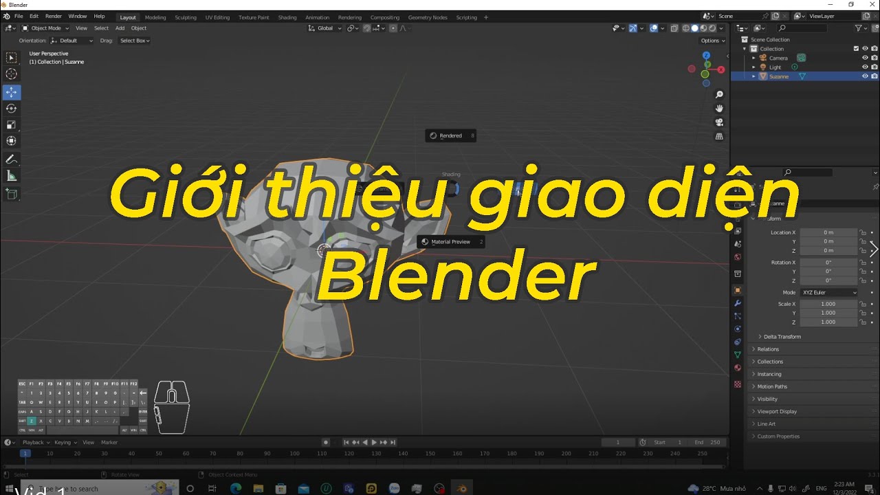 Tự Học 3D Online - Giới thiệu giao diện Blender - Hướng dẫn Blender căn bản - youtube