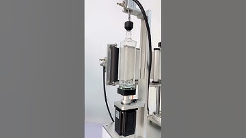 Semi automatic square glass bottle double sides vertical labeling machine testing video