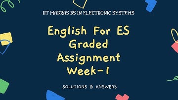 IIT Madras Bs In Electronic Systems English Graded Assignment Week 1 Answers | Solution |#iitmadras
