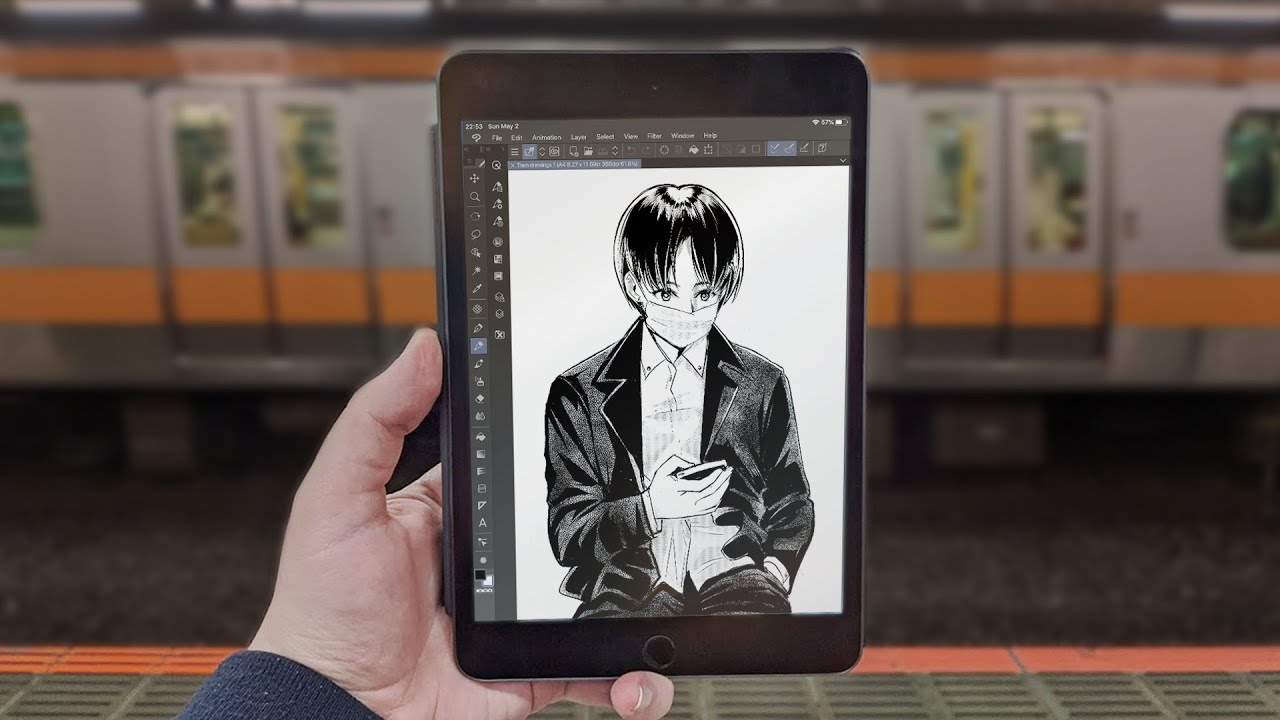 Drawing Japanese Train Passengers As Manga Characters Ipad Mini 5 Clip Studio Paint Youtube