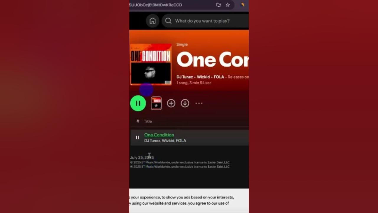 One Condition (DJ Tunez X Wizkid & Fola)
