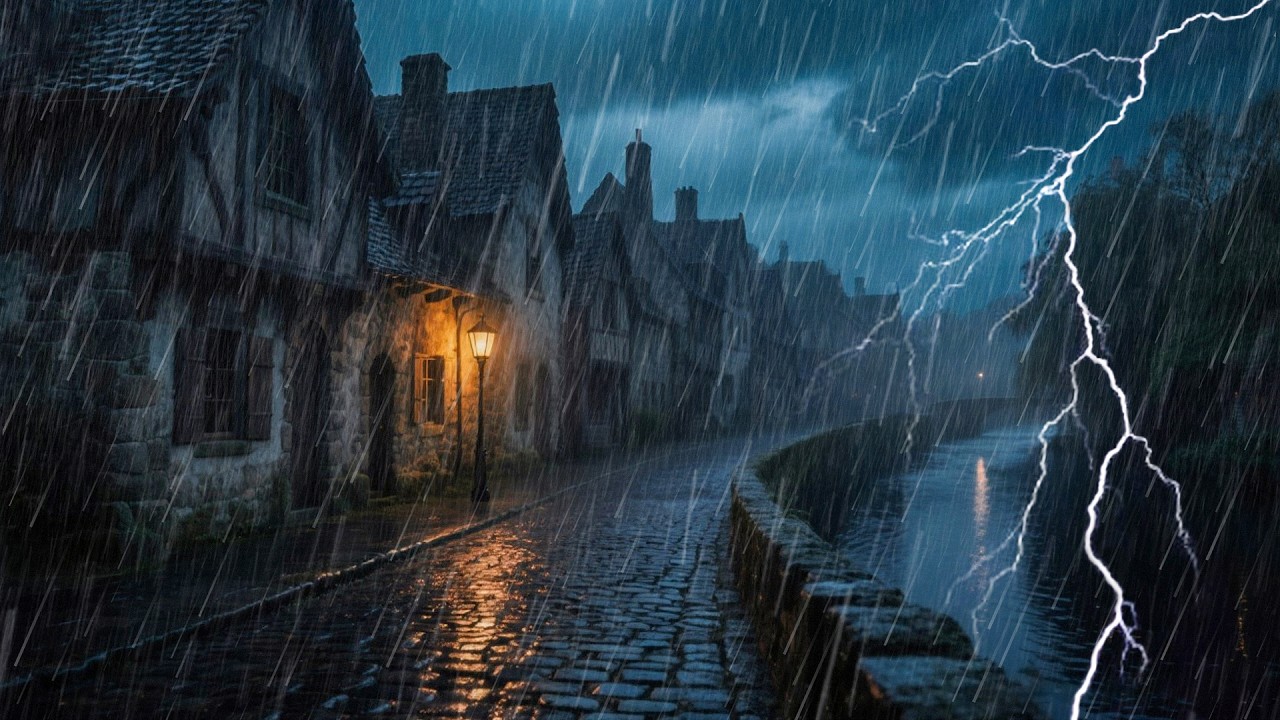 Elimina el Estrés y Duérmete en 3 Min – Relájate con Lluvia y Truenos en Noche de Tormenta