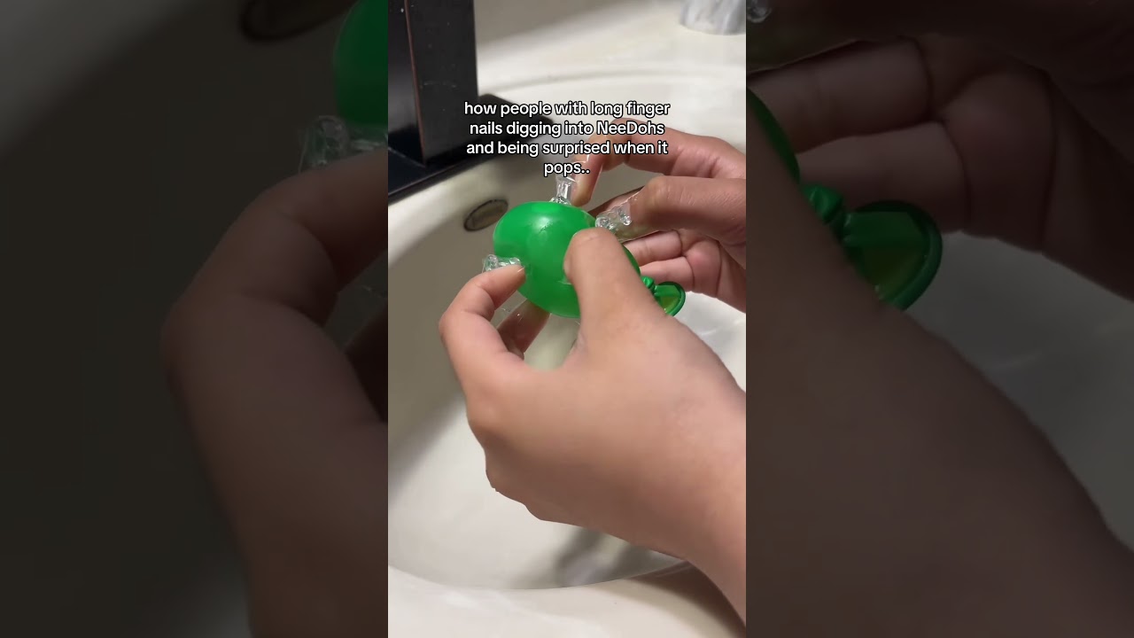 Watch how people with long finger nails digging into NeeDohs and being surprised when it pops.. on YouTube Watch how people with long finger nails digging into NeeDohs and being surprised when it pops.. on YouTube