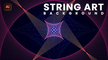 String Art Abstract Background Design in Adobe Illustrator CC 2022