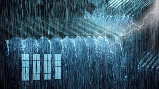 Heavy Rainstorm on Tin Roof & Intense Thunder Sounds at Night | Rain Sounds for Sleep, Relax, Study