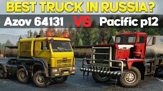 Azov 64131 VS Pacific P12 - SnowRunner Best Trucks in Russia