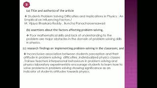 ACTIVITY 2: RESEARCH STUDIES OF IMPLEMENTING PROBLEM SOLVING