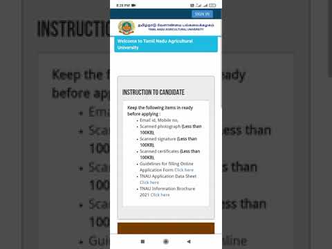 TNAU ADMISSION 2021 application started
